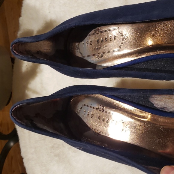 TED Baker 40.5 sway navy blue with rose gold pointed toe - Picture 5 of 8